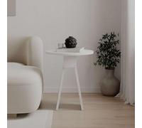 Hanah Home Elegant White Side Table, 42 x 50 x 42 cm, 100% melamina revestida, 18 mm de Grosor, Salas de Estar y dormitorios Modernos