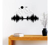 Hanah Home Elegante accesorio decorativo de pared de metal, blanco y negro, 52 x 20 cm y 50 x 21 cm, 100% metal, 1,5 mm de grosor, fácil montaje en pared, perfecto para decoración del hogar