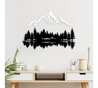 Hanah Home Elegante accesorio decorativo de pared de metal, blanco y negro, 62 x 22 cm y 70 x 51 cm, 100% metal, 1,5 mm de grosor, fácil montaje en pared, perfecto para decoración del hogar