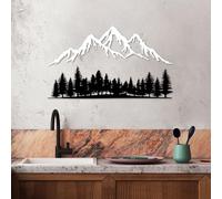 Hanah Home Elegante accesorio decorativo de pared de metal, blanco y negro, 70 x 22 cm y 70 x 40 cm, 100% metal, 1,5 mm de grosor, fácil montaje en pared, perfecto para decoración del hogar