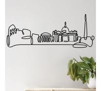 Hanah Home Elegante accesorio decorativo de pared de metal negro, 120 x 45 x 1,5 cm, 100% metal, 2 mm de grosor, diseño ligero y moderno para decoración del hogar