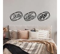 Hanah Home Elegante accesorio decorativo de pared de metal negro (3 piezas), 45 x 60 cm, 100% metal, 1,5 mm de grosor, perfecto para decoración moderna del hogar y paredes de galería