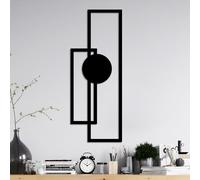 Hanah Home Elegante accesorio decorativo de pared de metal negro, 32 x 85 cm, 100% metal, 1,5 mm de grosor, fácil montaje en pared, perfecto para decoración moderna