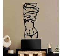 Hanah Home Elegante accesorio decorativo de pared de metal negro, 33 x 70 cm, 100% metal, 1,5 mm de grosor, ligero y fácil de colgar, perfecto para decoración moderna