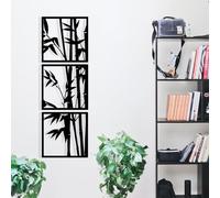 Hanah Home Elegante accesorio decorativo de pared de metal negro, 36 x 110 cm, 100% metal, 1,2 mm de grosor, perfecto para decoración moderna del hogar y arte de pared único