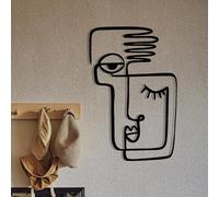 Hanah Home Elegante accesorio decorativo de pared de metal negro, 36 x 55 cm, 100% metal, 1,2 mm de grosor, perfecto para decoración moderna del hogar y arte de pared único