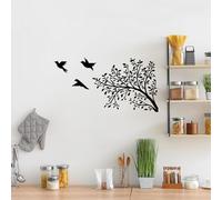 Hanah Home Elegante accesorio decorativo de pared de metal negro, 37 x 70 cm, 100% metal, 1,5 mm de grosor, perfecto para decoración moderna del hogar y arte de pared único