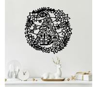 Hanah Home Elegante accesorio decorativo de pared de metal negro, 42 x 42 cm, 100% metal, 1,5 mm de grosor, perfecto para decoración moderna del hogar y arte de pared único