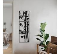 Hanah Home Elegante accesorio decorativo de pared de metal negro, 45 x 45 cm, 100% acero (1,2 mm de grosor), diseño duradero y elegante para decoración del hogar u oficina