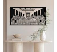 Hanah Home Elegante accesorio decorativo de pared de metal negro, 46 x 95 cm, 100% acero, 1,2 mm de grosor, diseño duradero y elegante para decoración del hogar u oficina