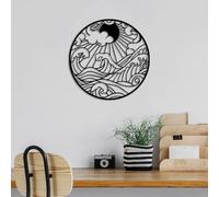 Hanah Home Elegante accesorio decorativo de pared de metal negro, 47 x 47 cm, 100% metal, 1,5 mm de grosor, diseño ligero y moderno para decoración del hogar