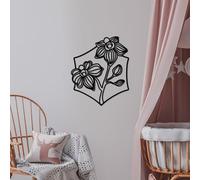 Hanah Home Elegante accesorio decorativo de pared de metal negro, 50 x 42 cm, 100% metal, 1,5 mm de grosor, fácil montaje en pared, perfecto para decoración moderna