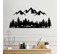 Hanah Home Elegante accesorio decorativo de pared de metal negro, 54 x 14 cm y 70 x 33 cm, 100% metal, 1,5 mm de grosor, fácil montaje en pared, perfecto para decoración del hogar