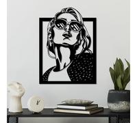 Hanah Home Elegante accesorio decorativo de pared de metal negro, 55 x 40 cm, 100% metal, 1,5 mm de grosor, perfecto para decoración moderna del hogar y exhibición de arte