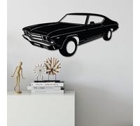 Hanah Home Elegante accesorio decorativo de pared de metal negro, 60 x 28 cm, 100% metal, 1,5 mm de grosor, ligero y duradero, perfecto para decoración moderna