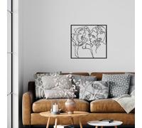 Hanah Home Elegante accesorio decorativo de pared de metal negro, 64 x 60 cm, 100% metal, 1,2 mm de grosor, perfecto para decoración moderna del hogar y arte de pared único