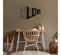 Hanah Home Elegante accesorio decorativo de pared de metal negro, 68 x 42 cm, 100% metal, 1,5 cm de grosor, perfecto para decoración moderna del hogar y espacios de oficina