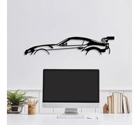 Hanah Home Elegante accesorio decorativo de pared de metal negro, 70 x 14 cm, 100% metal, 1,5 mm de grosor, fácil montaje en pared para decoración moderna del hogar