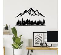 Hanah Home Elegante accesorio decorativo de pared de metal negro, 70 x 22 cm y 70 x 40 cm, 100% metal, 1,5 mm de grosor, fácil montaje en pared, perfecto para decoración moderna