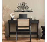 Hanah Home Elegante accesorio decorativo de pared de metal negro, 70 x 35 cm, 100% metal, 1,5 mm de grosor, fácil montaje en pared, perfecto para decoración moderna del hogar