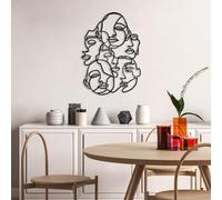 Hanah Home Elegante accesorio decorativo de pared de metal negro, 70 x 50 cm, 100% metal, 1,5 mm de grosor, fácil montaje en pared, perfecto para decoración moderna del hogar