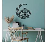 Hanah Home Elegante accesorio decorativo de pared de metal negro, 70 x 70 cm, 100% metal, 1,5 mm de grosor, fácil montaje en pared, perfecto para decoración moderna del hogar
