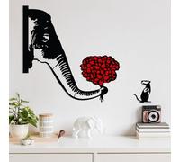 Hanah Home Elegante accesorio decorativo de pared de metal, negro y rojo, 72 x 72 cm, 100% metal, 1,5 mm de grosor, perfecto para decoración moderna del hogar y exhibición de arte