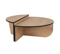 Hanah Home Elegante Juego de Mesa de café (2 Piezas), Roble Miel y Negro, 90 x 60 x 30 y 85 x 30 x 35 cm, 100% melamina revestida, 18 mm de Grosor, diseño Moderno para salón