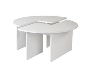 Hanah Home Elegante Mesa de café, Color Blanco Natural, diámetro de 90 cm x 41 cm, 100% melamina, 18 mm de Grosor, Elegante y Funcional para Espacios de Vida Modernos