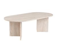 Hanah Home Elegante Mesa de café, Color travertino, 119 x 39,8 x 60 cm, 100% melamina, 18 mm de Grosor, diseño de mármol Elegante para Espacios de Vida Modernos