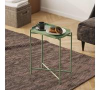 Hanah Home Elegante Mesa de café de Metal Verde, 26 x 56 x 40 cm, 100% Metal Duradero, Peso Ligero de 3,11 kg, Salas de Estar Modernas y Espacios acogedores