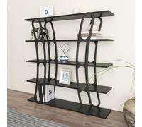 Hanah Home Elegante Soporte Negro para Libros, 120 x 120 x 25 cm, 100% melamina, 18 mm de Grosor, Almacenamiento Moderno en casa y Oficina