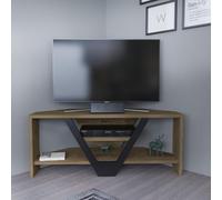 Hanah Home Elegante Soporte para televisión, Oud & Black, 90 x 35 x 36,8 cm, 100% melamina revestida, 18 mm de Grosor, diseño Moderno para Salas de Estar y Espacios de Entretenimiento