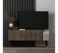 Hanah Home Elegante Soporte para TV de Nogal, 120 x 30 x 50 cm, 100% melamina revestida, 18 mm de Grosor, Patas de PVC duraderas, Salas de Estar Modernas