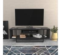Hanah Home Elegante Soporte para TV Negro, 120 cm x 35,2 cm x 40,2 cm | Tablero de partículas Recubierto de melamina 100% de Grosor, 18 mm de Grosor | Diseño Moderno para Salas de Estar y Espacios de