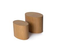 Hanah Home Juego de Mesa Lateral de Madera de Roble, 49 x 41 x 40 cm, Fabricado con 100% MDF, Revestimiento de Madera de Roble Natural, Espacios Modernos en casa y oficinas de Estudio, diseño