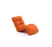 Hanah Home Mecedora de jardín Moderna, Color Naranja, Marco 100% de Metal y Tejido para Exteriores, Respaldo Ajustable en 14 Posiciones, inclinación de 160 cm