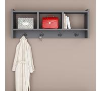Hanah Home Moderno Gancho de Pared con bandejas, Antracita, 75,6 x 35 x 22 cm, Tablero de partículas Recubierto de melamina 100%, 18 mm de Grosor, solución de Almacenamiento Elegante para Cualquier