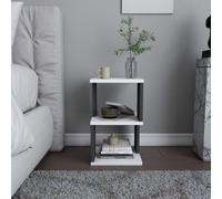Hanah Home Scandinavian Nightstand White & Anthracite, 29,6 x 29,6 x 49,4 cm | 100% Melamine Coated Particle Board, 18 mm de Grosor | Solución de Almacenamiento Elegante y Funcional