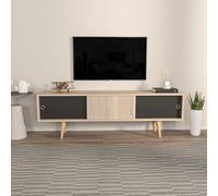 Hanah Home Soporte de televisión, Melamina, Oak Black, Talla única