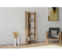 Hanah Home Soporte para libros de estilo escandinavo, acabado nogal, 52,4 x 149 x 22,6 cm, tablero de partículas 100% melamina, 18 mm de grosor, pared de montaña, ample storage