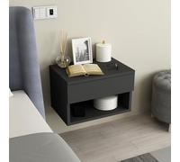 Hanah Home Stylish Anthracite Nightstand 44,6 x 29 x 31,6 cm | 100% Chipboard Wall Mountable | Perfect for Modern Bedrooms & Living Spaces