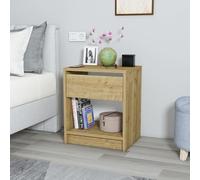 Hanah Home Stylish Oak Nightstand 44,6 x 52,8 x 35,9 cm | 100% Chipboard, Wall Mountable | Perfect for Modern Bedrooms & Living Spaces, Elegant Design