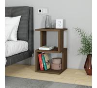 Hanah Home Stylish Walnut Nightstand, 29,6 x 49,4 x 29,6 cm | 100% Chipboard Wall Mountable | Perfect for Modern Bedrooms & Living Spaces, Elegant Design
