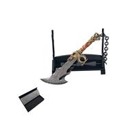 hanaiette 1 unidad Llavero modelo de espada, hacha, martillo de trueno y espada de la Chaos Blade de God of War con soporte de exhibición (modelo en caja 6)