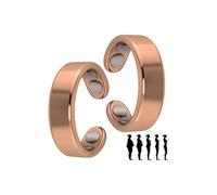 Hanaoops 2 Piezas Anillos de Terapia Magnéticos para Mujeres y Hombres Ajustables Apertura Anillo de Dedo con Imanes Magnéticos Sólido Anillos de Imán (Oro rosa, Talla única)