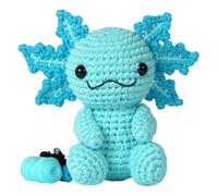 Hanaoops Kit Ganchillo Principiantes Kit Inicio de Crochet Completo para Salamandra DIY Kit Ganchillo Animales para Adultos y Niños con Instrucciones Paso a Paso y Tutoriales en Vídeo (Azul)