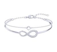 Hanaoops Pulsera para Mujer Pulseras Infinita de Plata de Ley 925 Circonita Cúbica Símbolo de Amor Infinito Pulsera Ajustable Infinity Amor Amistad Pulsera Joyería Regalos Cumpleaño para Novia Madre