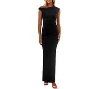 Hanaoops Vestido Largo Mujer Sexy Sin Mangas Maxi Vestidos Elegante Vestido con Abertura Verano Casual Cintura Alta Bodycon Vestidos Fruncido de Fiesta Cóctel Invitada Boda