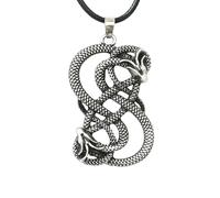 Hanary Collar de serpiente, colgante con símbolo de serpiente Loki nórdico, regalo de joyería vikinga para hombres y mujeres